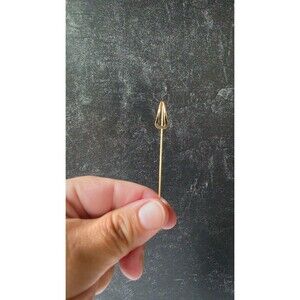 Triangular Shaped Gold Tone Metal Stick Pin Vintage Costume Jewelry